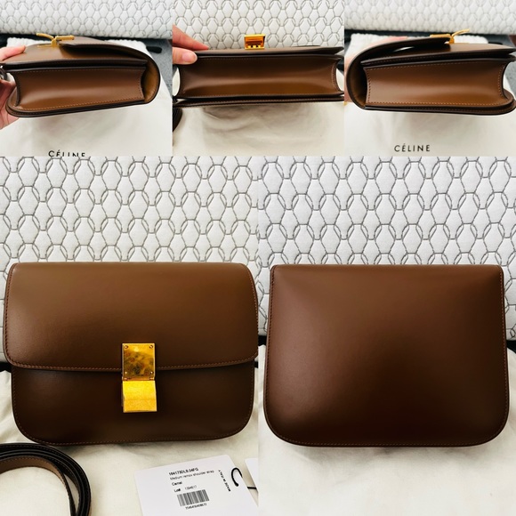 CELINE MEDIUM CLASSIC BAG IN BOX CALFSKIN CAMEL - Picture 4 of 17